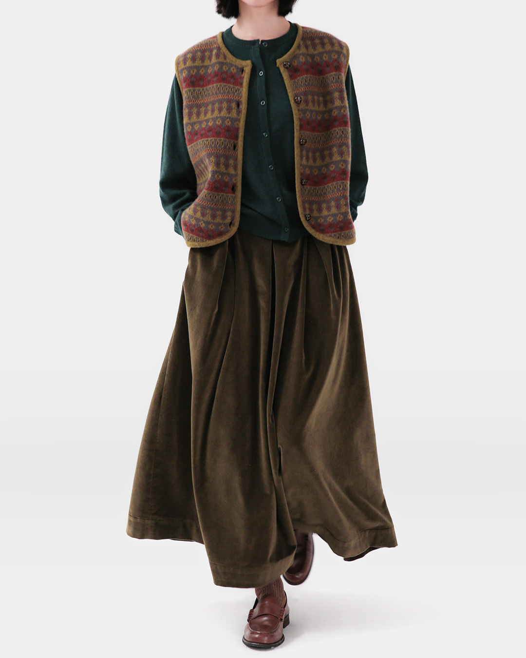Softly lighted<br> Cotton Velvet Skirt